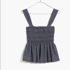 Madewell Texture & Thread Smocked Peplum Tank